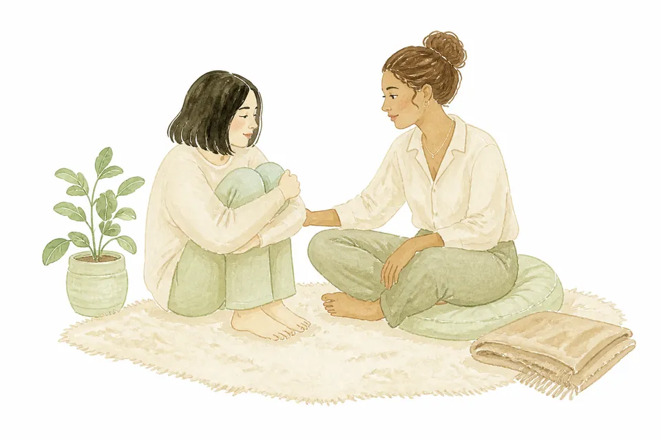 Watercolor illustration of comfort and support